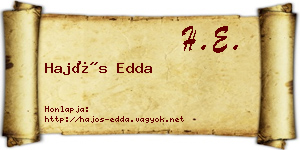 Hajós Edda névjegykártya
